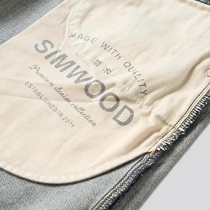 Dark faded street style men's jeans