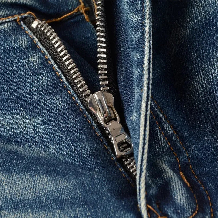 Mid-waist ripped stretchable skinny jeans for men