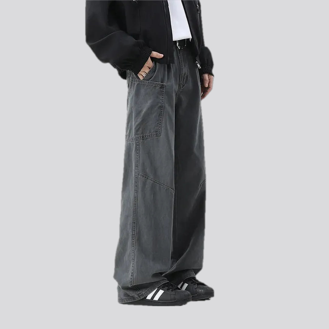 Mid rise stylish panneled men's jeans