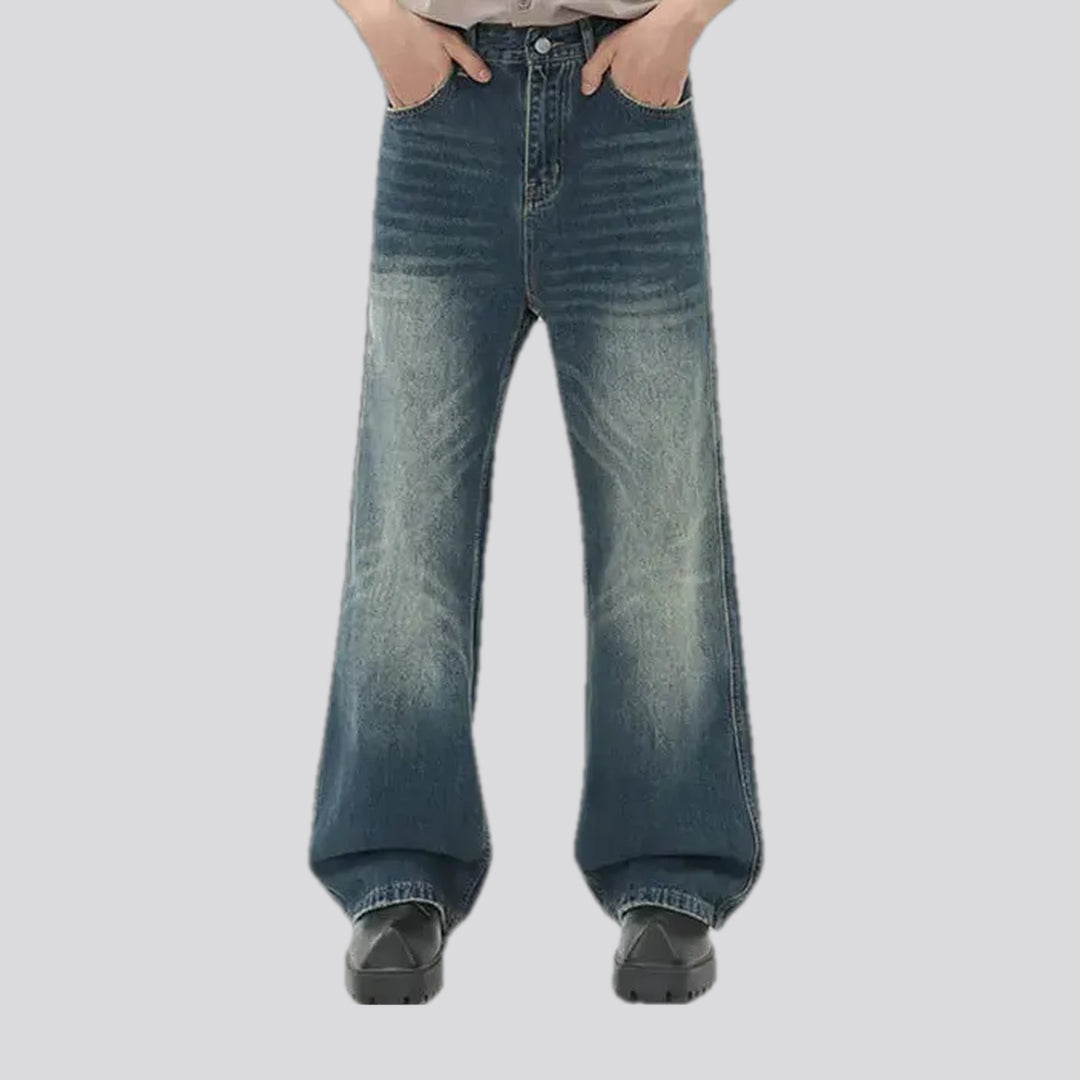 Roomy boho style medium rise men's jeans