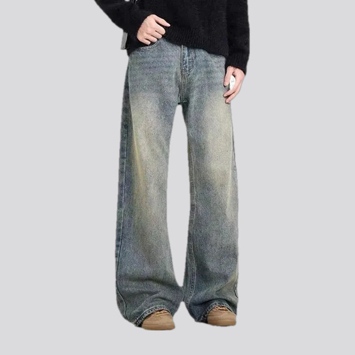 Washed out medium fit men's jeans