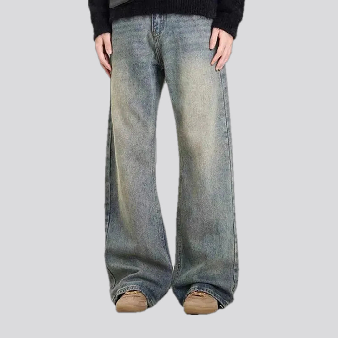 Washed out medium fit men's jeans