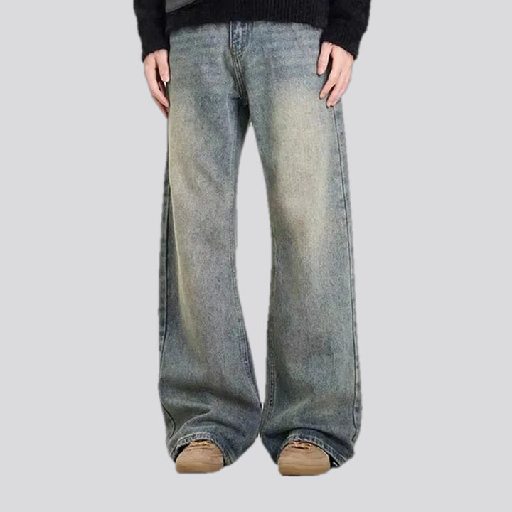 Washed out medium fit men's jeans